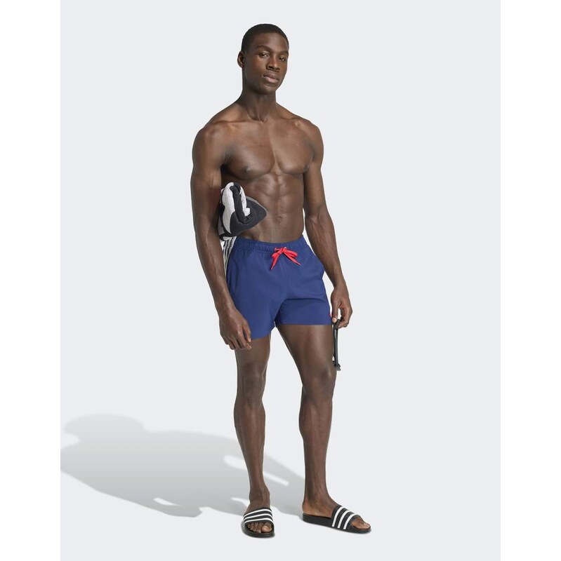 adidas performance 3 stripes swim shorts 5 inch in dark blue 115499756