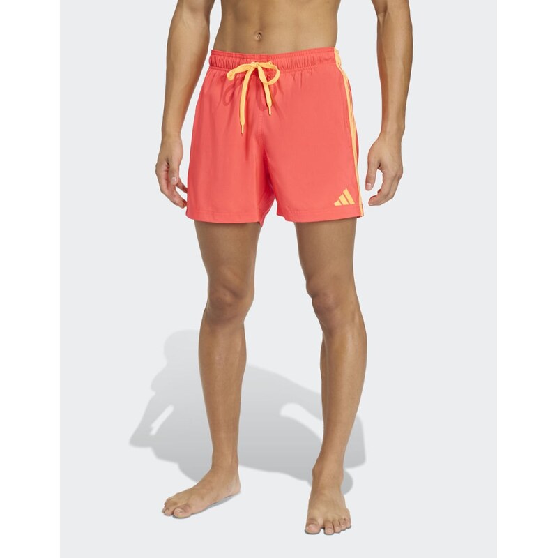 adidas performance 3 stripes swim shorts 5 inch in lucid red 115505616