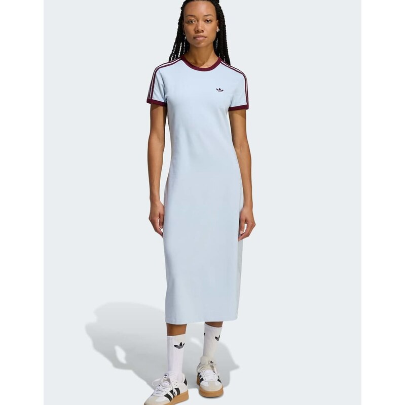 adidas Originals 3 stripes dress (slim) in crystal sky / maroon-Blue 115500188