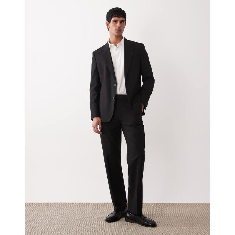 ASOS DESIGN straight suit trouser in black