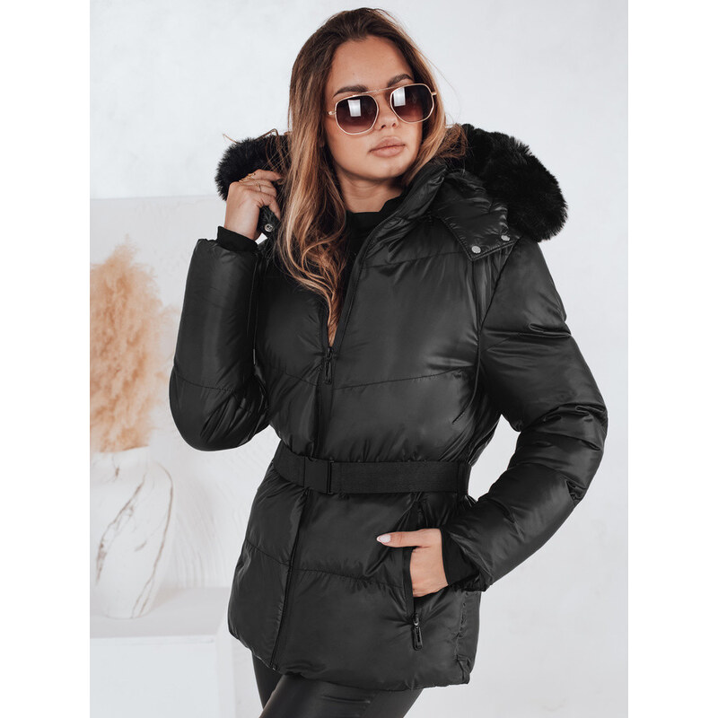 Dámská zimní prošívaná bunda s kapucí LOVELINA černá FashionStreet 113580698