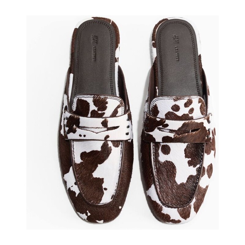H&M - Kožené mokasínové střevíce - béžová 113580815