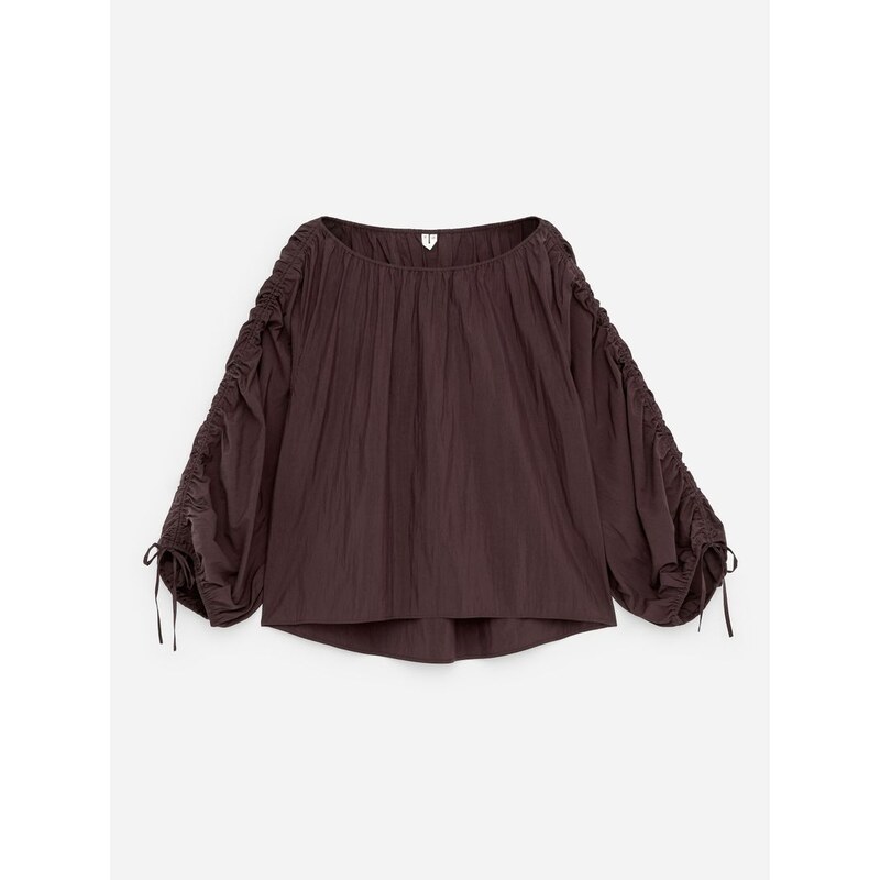 H&M - Halenkas řasením - hnědá 113580818