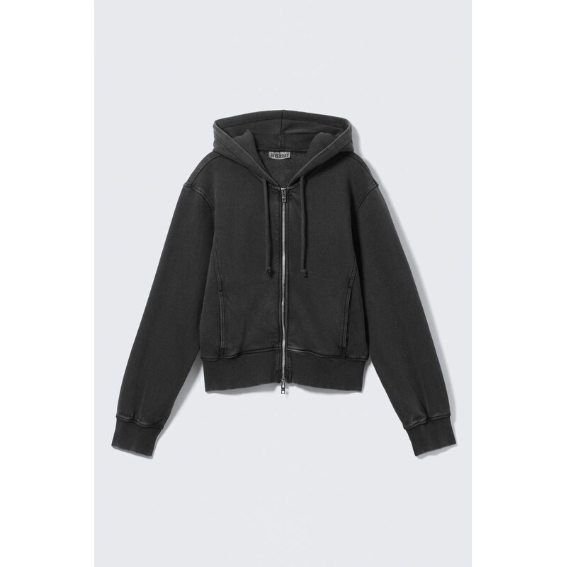 H&M - Bavlněná mikina na zips pružným pasem - černá 113580838