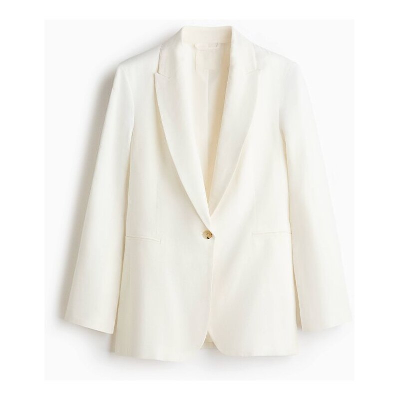 H&M - Sako z lněné směsi - bílá 113580810