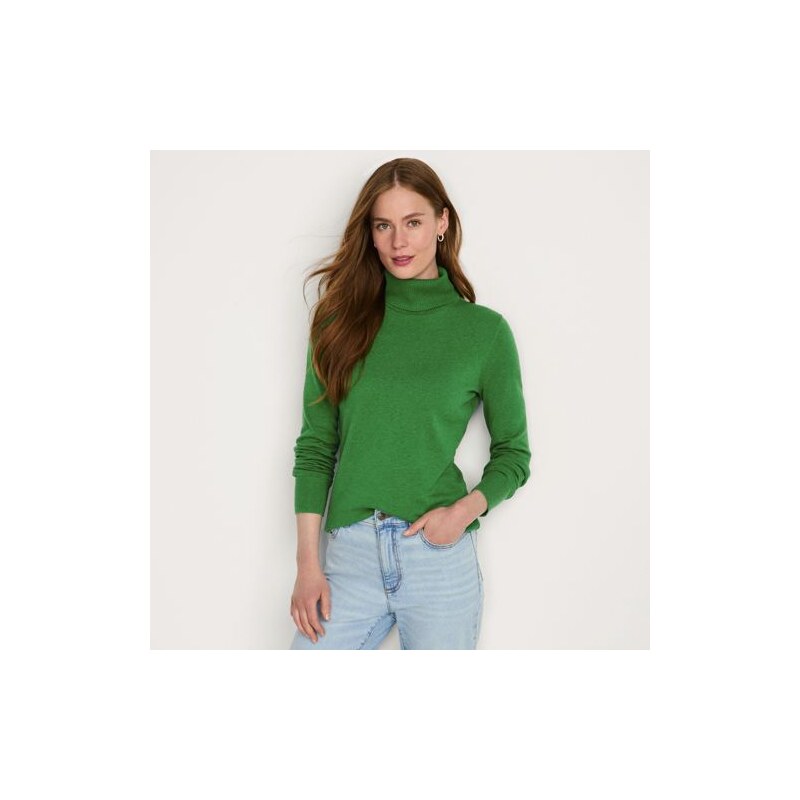 Fine Gauge Cotton Roll Neck Jumper, Women, size: XS, regular,