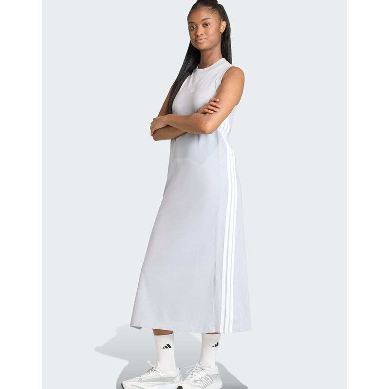 adidas performance Essentials 3-stripes long racerback dress in