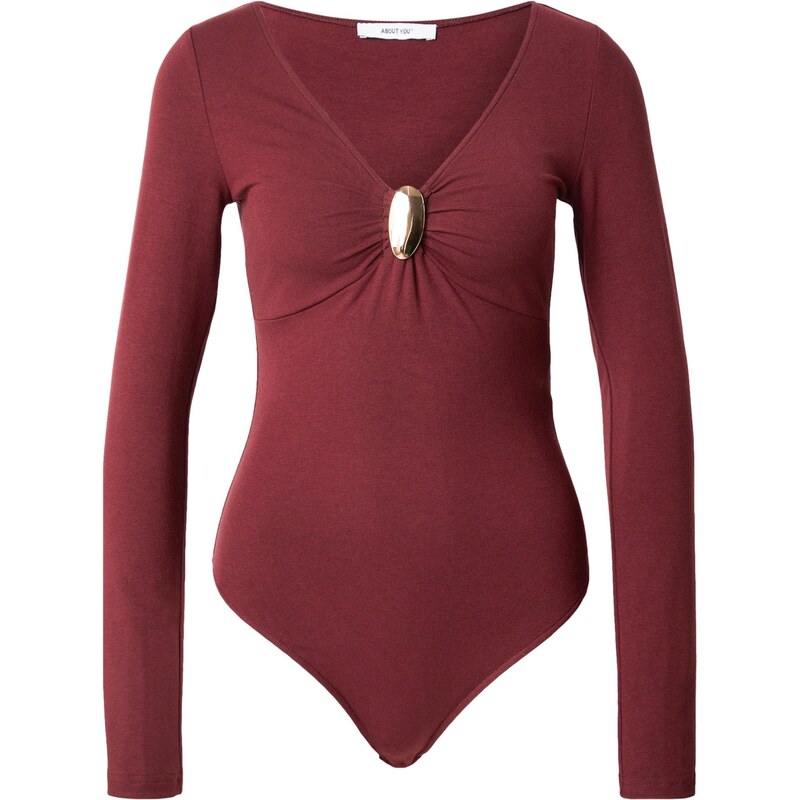 ABOUT YOU Tričkové body Edina zlatá / bordó 113587937