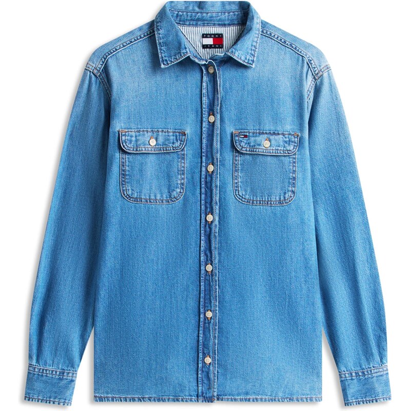 Tommy Jeans Halenka modrá džínovina 113588060