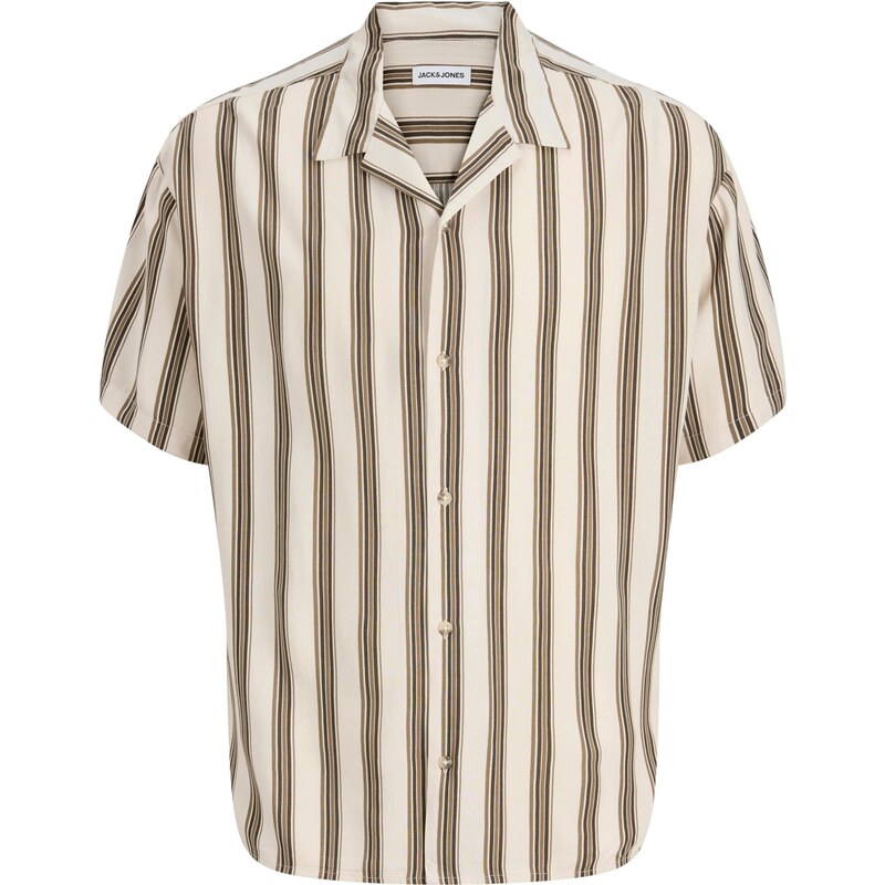 JACK & JONES Košile JJEJeff krémová / hnědá / černá