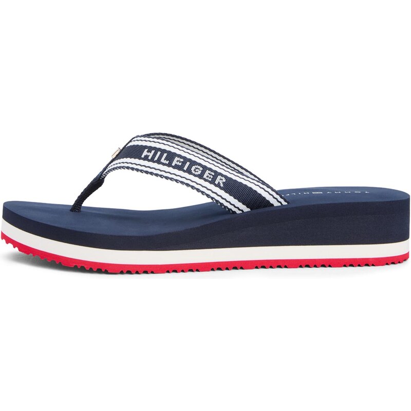 TOMMY HILFIGER Žabky marine modrá / bílá 113588094
