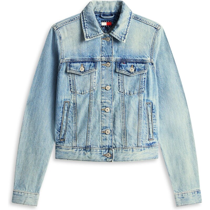 Tommy Jeans Přechodná bunda CLASSIC modrá džínovina 113588313