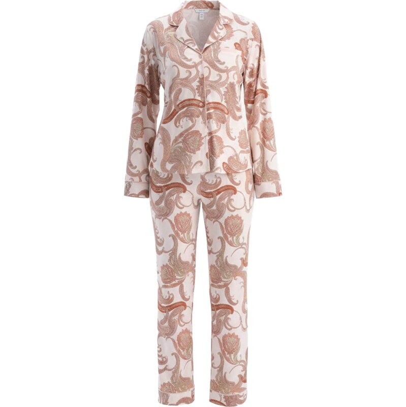 Dagi Pyžamo tmavě béžová / offwhite 113589098