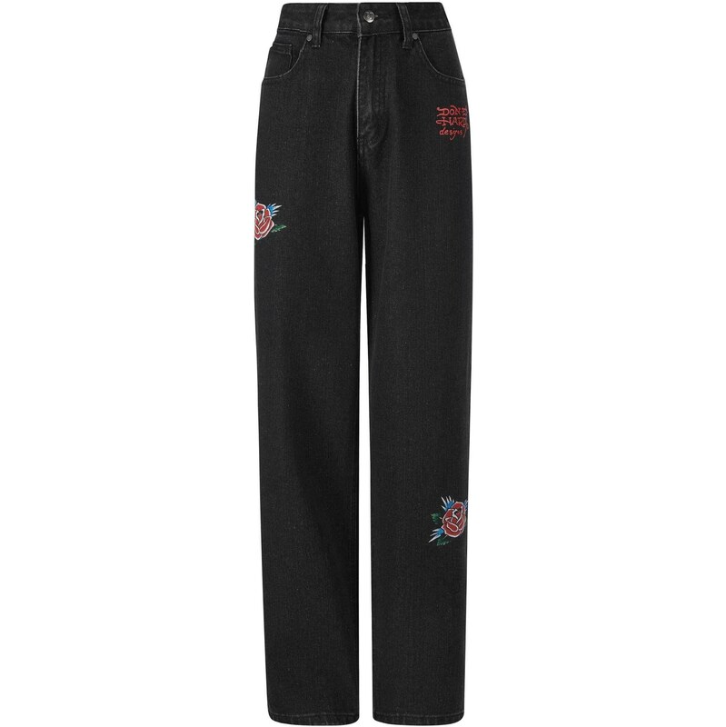 Ed Hardy Džíny Blooming Death černá 113589976