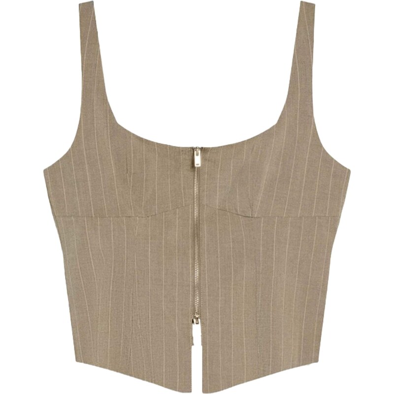 Bershka Top béžová / velbloudí