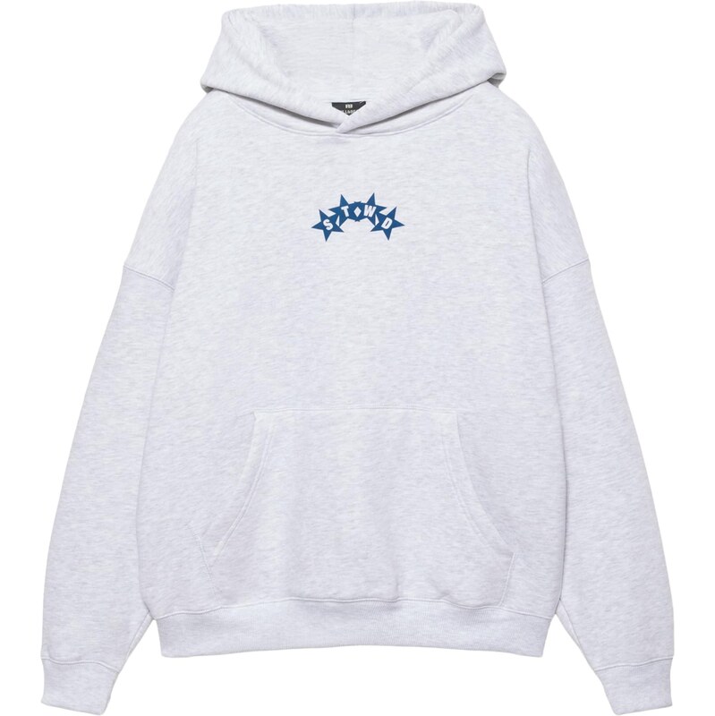 Pull&Bear Mikina STWD modrá / světle šedá / svítivě zelená