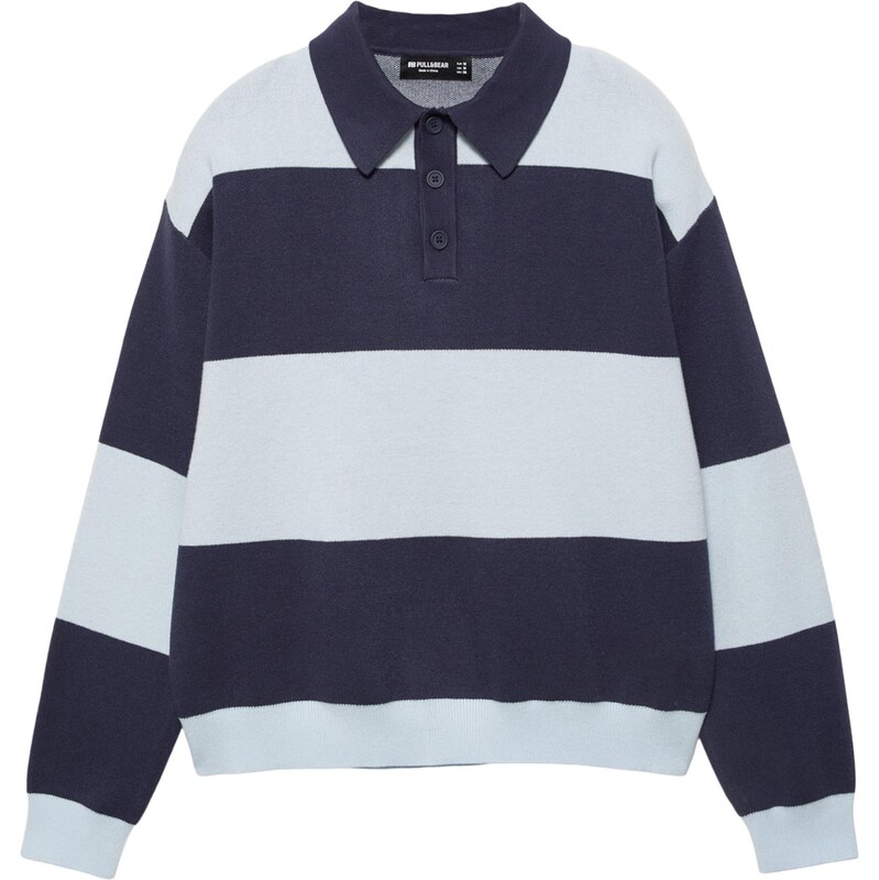 Pull&Bear Tričko námořnická modř / pastelová modrá