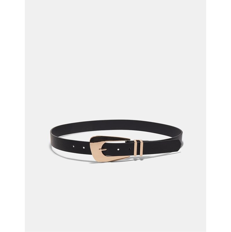 Stradivarius Belt with elongated buckle in black 113598266
