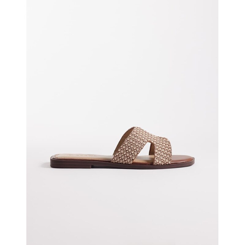 SEQWL Storke flat sandals in brown Raffia 115517563