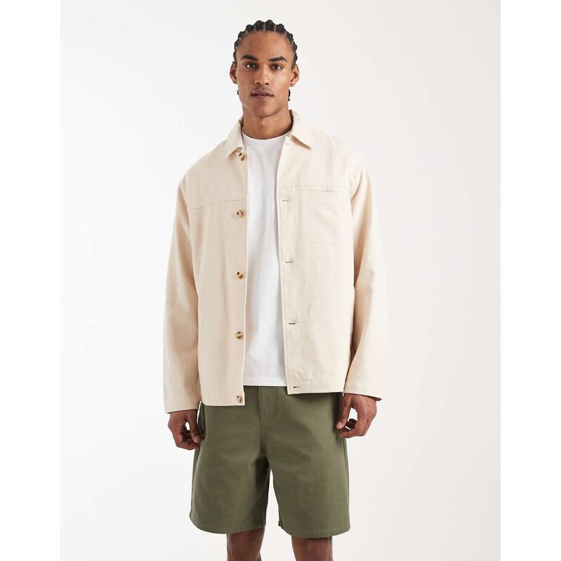 ASOS DESIGN jorts in mid length in khaki-Green
