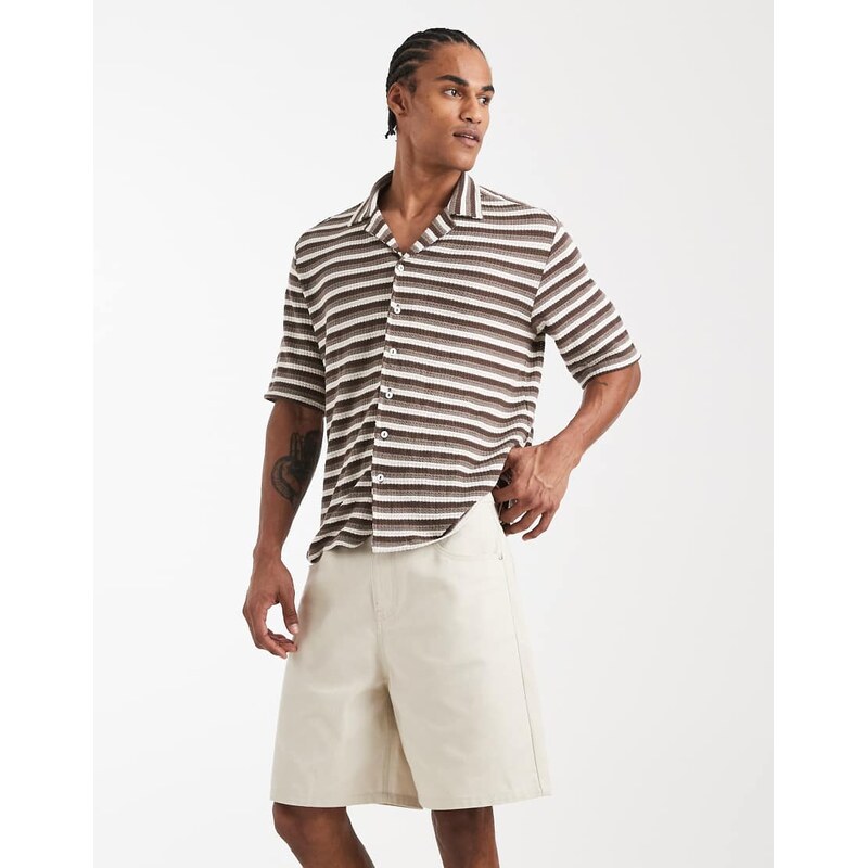 ASOS DESIGN jorts in mid length in stone-Neutral