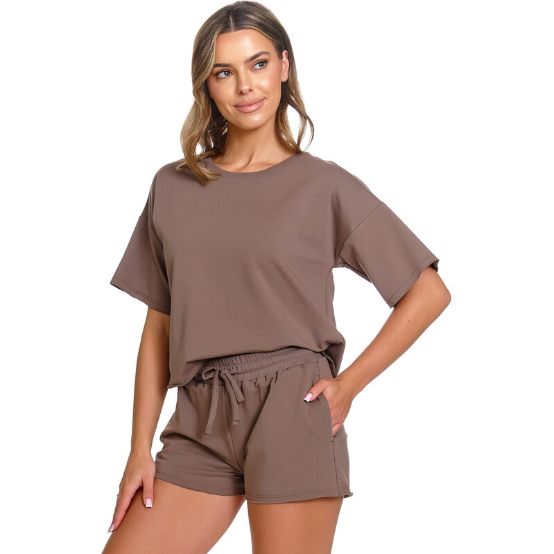 Dámské pyžamo DOCTOR NAP SET.7450 MOCHA MOUSSE
