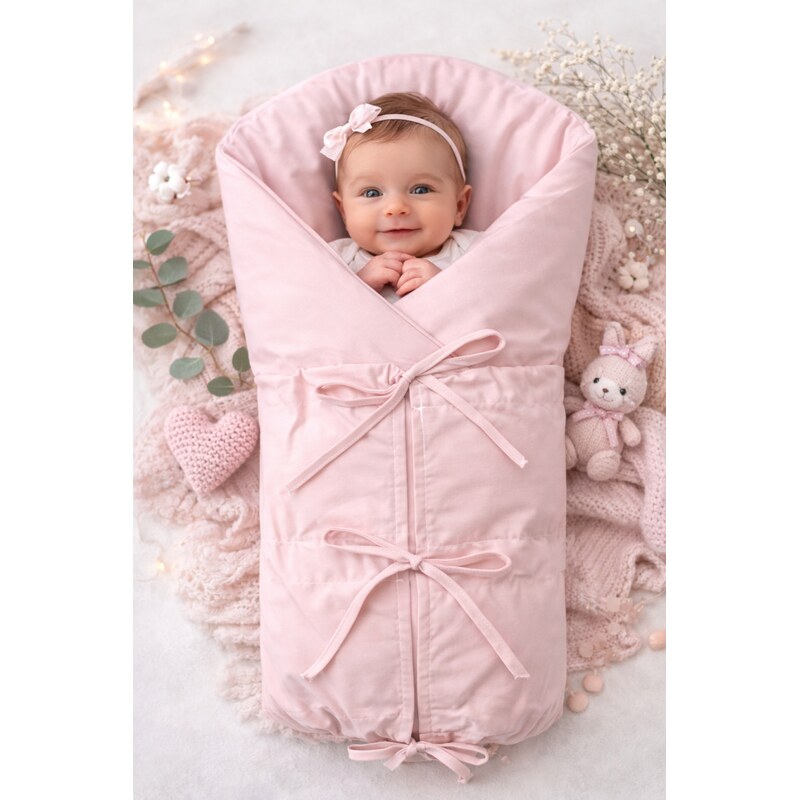 Baby Nellys Klasická retro zavinovačka NATURE šněrovací s výplní - 100527054