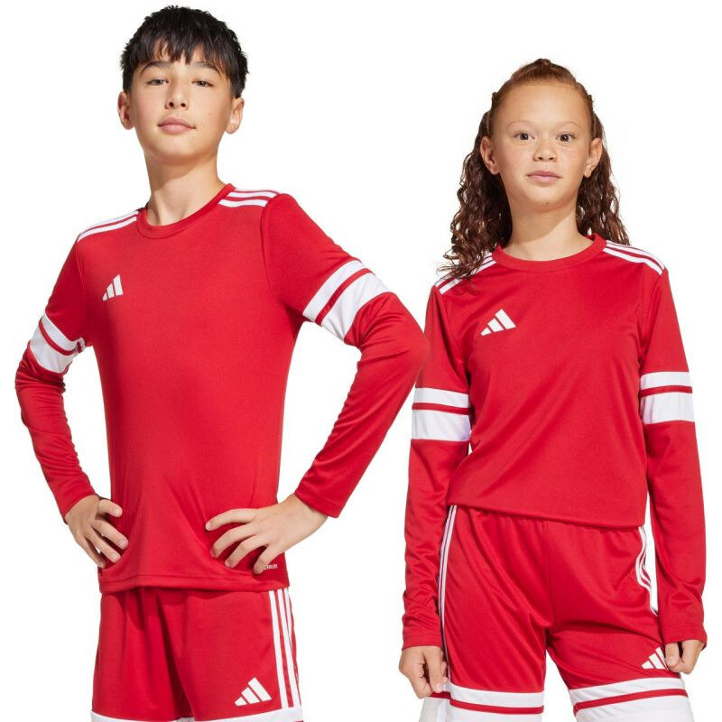 Adidas Squadra 25 dětské červenobílé tričko s dlouhým rukávem