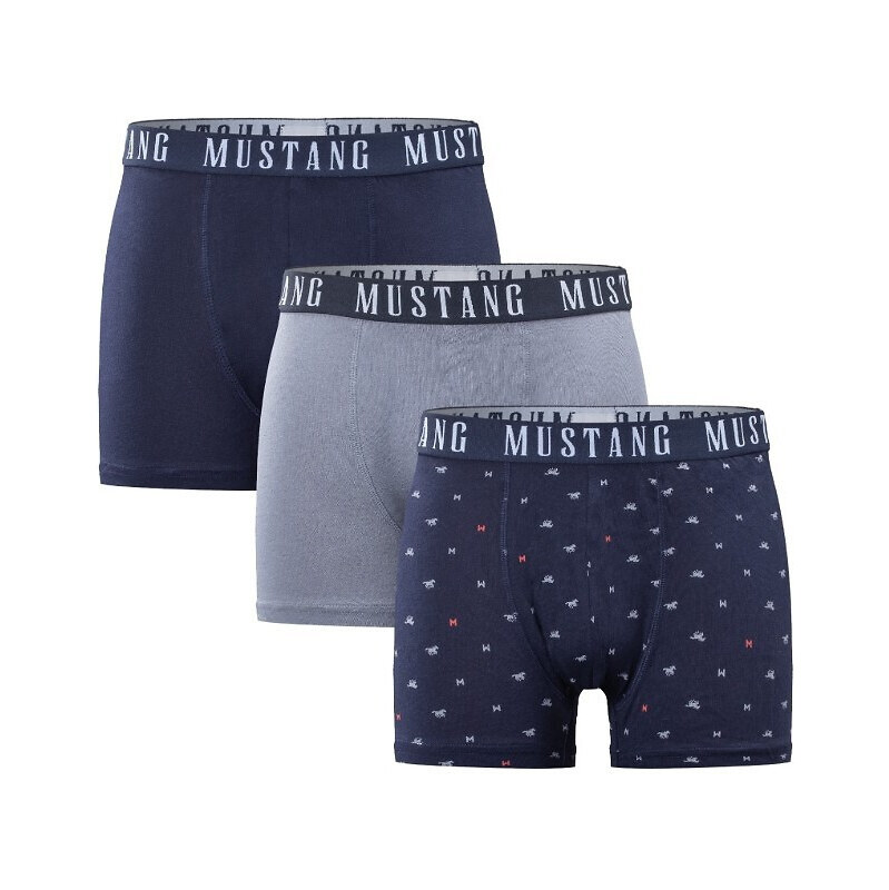 Pánské boxerky 3PACK 4277-1003 Tmavě modrá / šedá mix vzor -