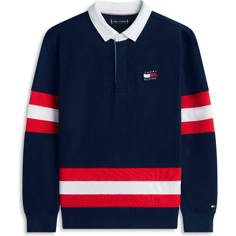 TOMMY HILFIGER Tričko marine modrá / červená / bílá