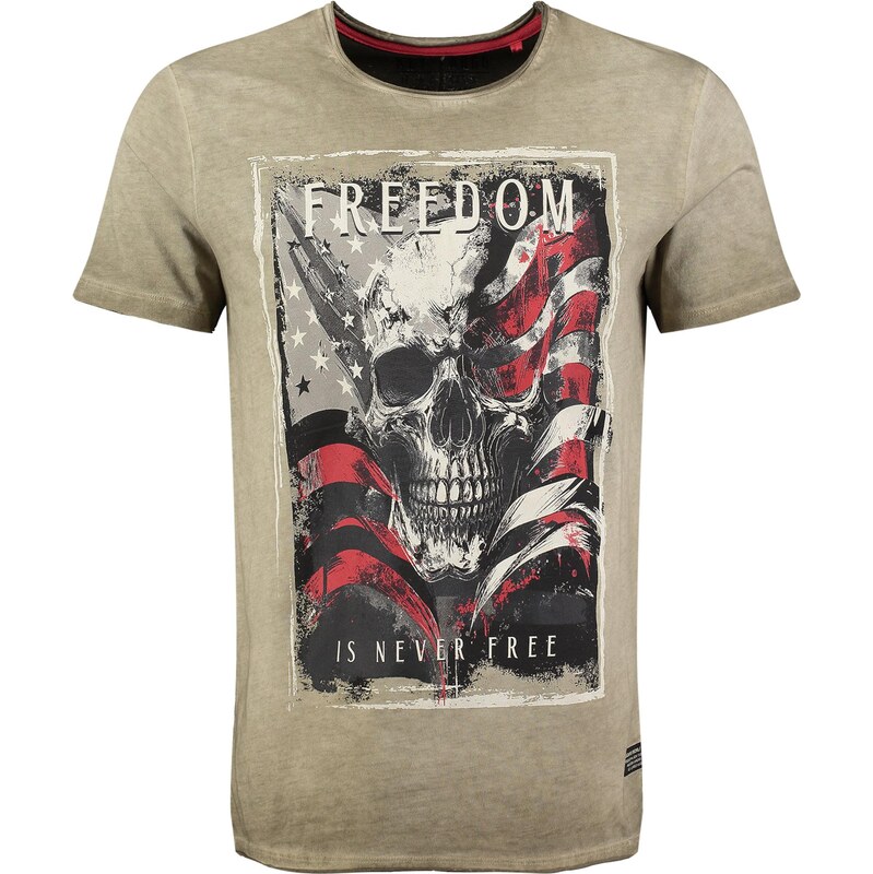 Key Largo Tričko KLFreedoom šedá / khaki / červená / černá