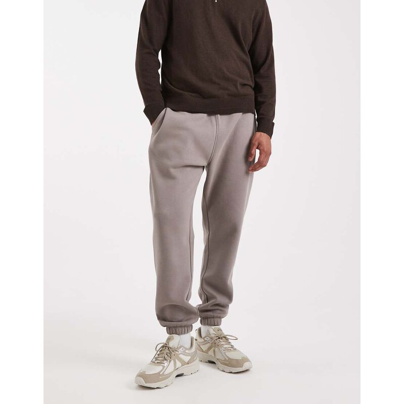 ASOS DESIGN essentials tapered fit jogger in light brown