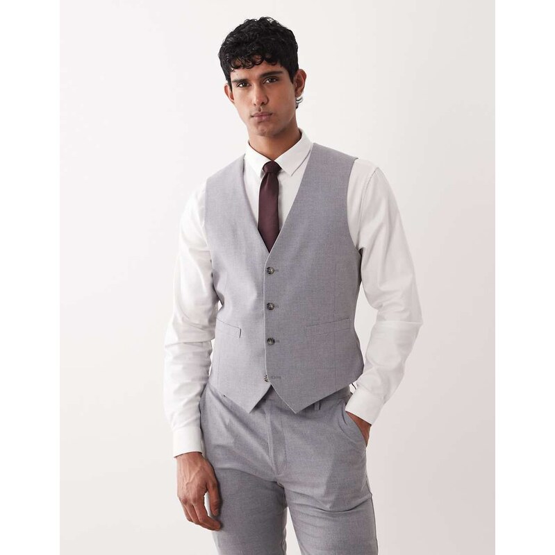 ASOS DESIGN skinny suit waistcoat in grey