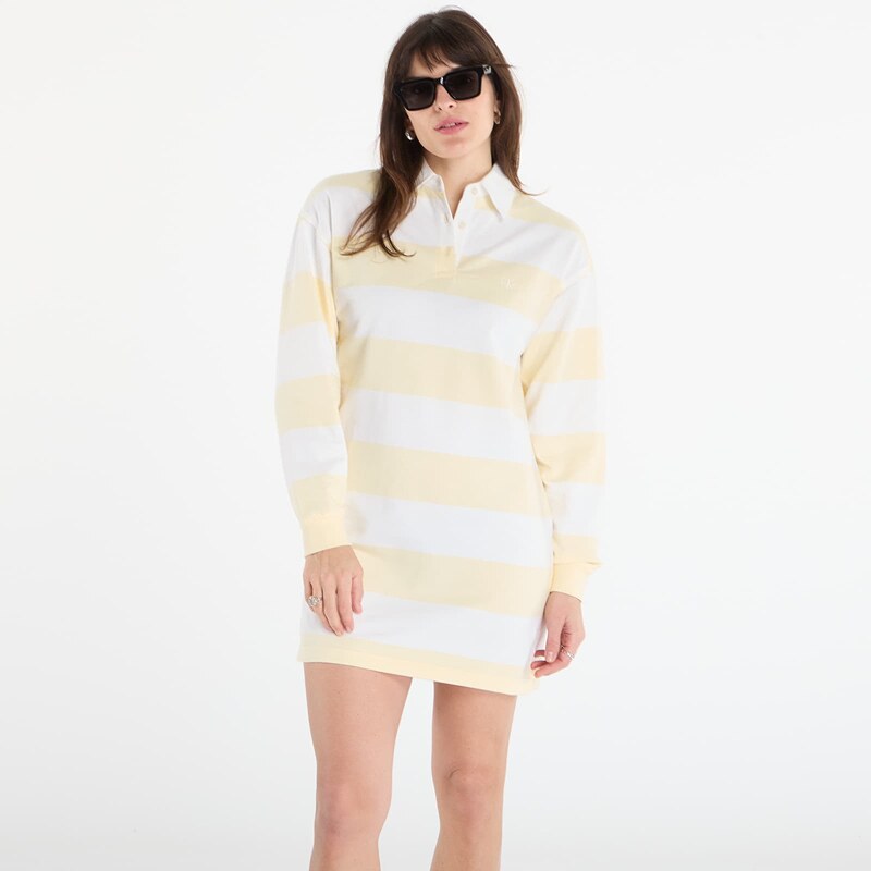 Šaty Calvin Klein Jeans Ls Varsity Stripe Mini Polo Dres Snow White 113618232