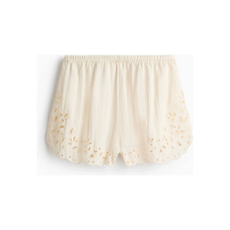 H&M - Šortkys madeirou - Krémová