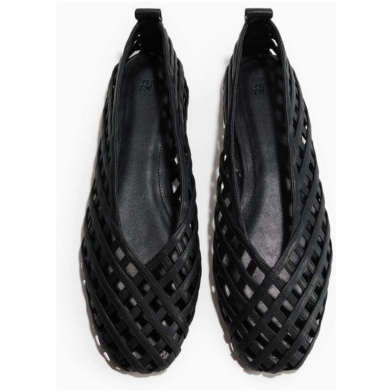 H&M - Balerínkys efektem splétání - černá 113609021