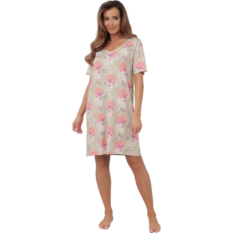 Dámská noční košile ITALIAN FASHION HARMONIA krátký rukáv print 113615839