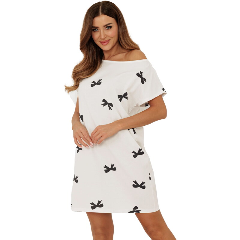 Dámská noční košile ITALIAN FASHION FIGARO krátký rukáv print 113615838