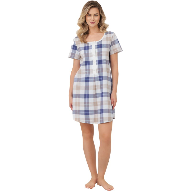 Dámská noční košile ITALIAN FASHION PUNA krátký rukáv print 113615847