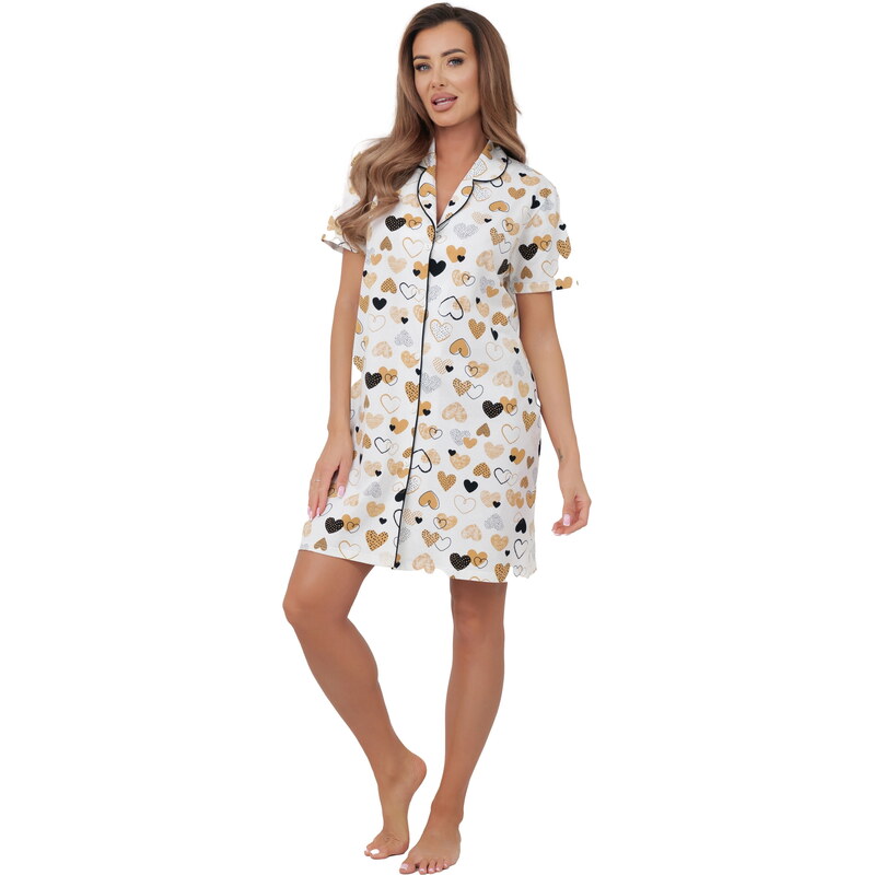 Dámská noční košile ITALIAN FASHION SORENO krátký rukáv print 113615850