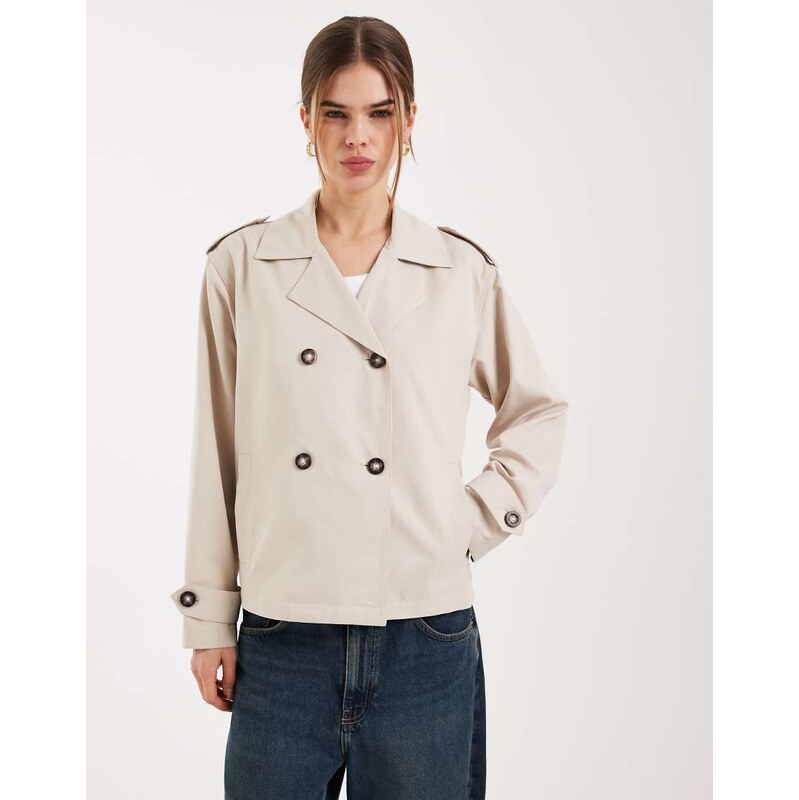 ONLY short trench coat in beige-Neutral