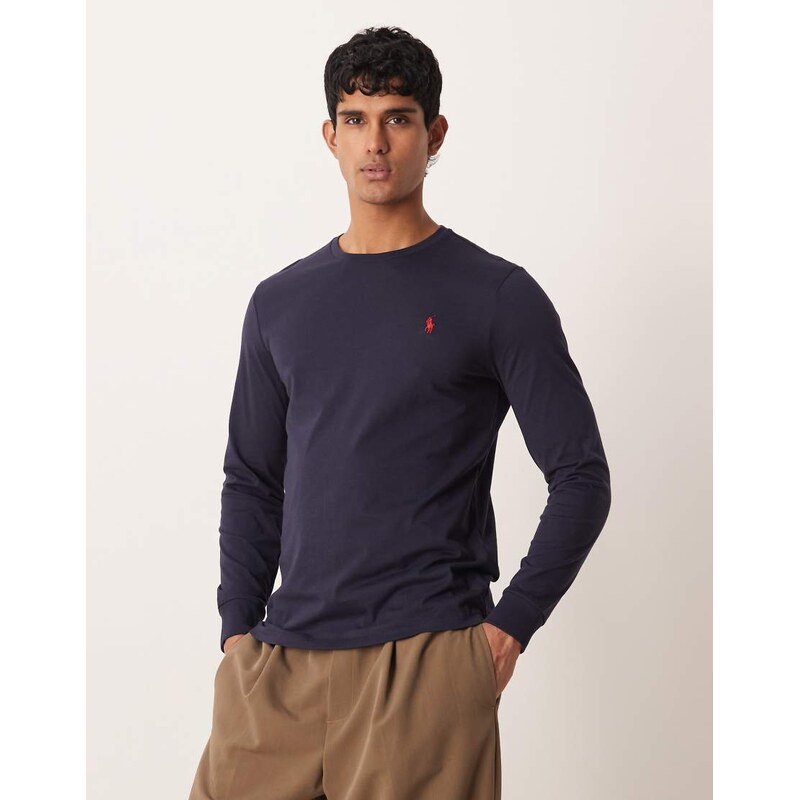 Polo Ralph Lauren icon logo custom slim fit cotton long sleeve t