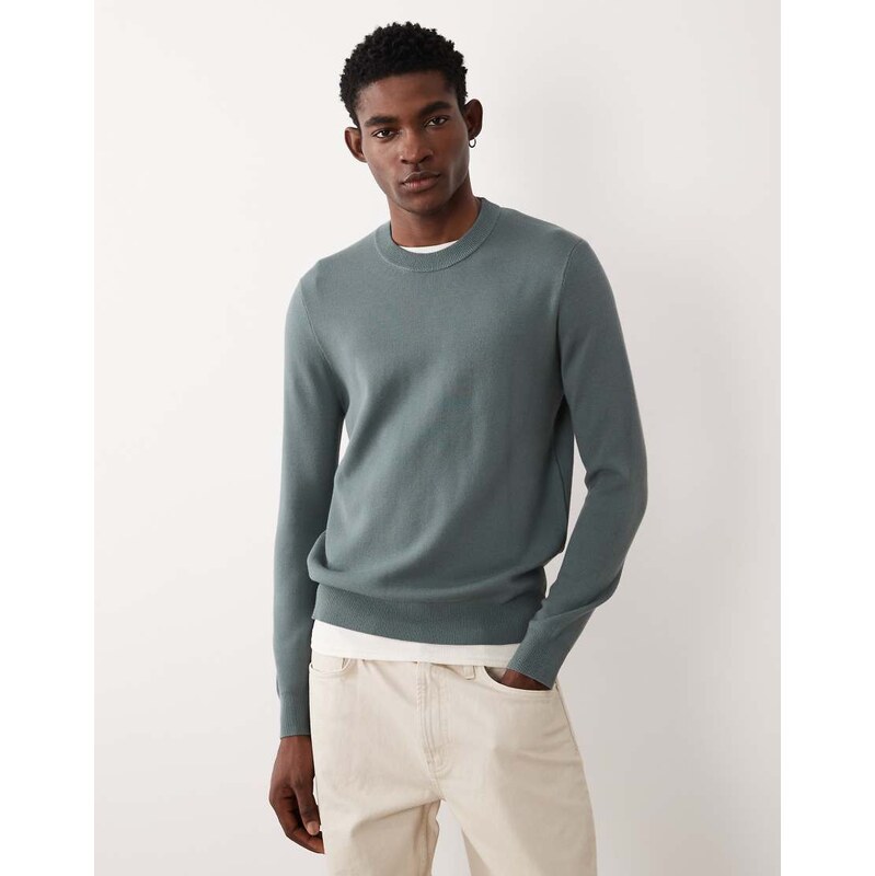 Mango performance knitted sweater in dusty blue