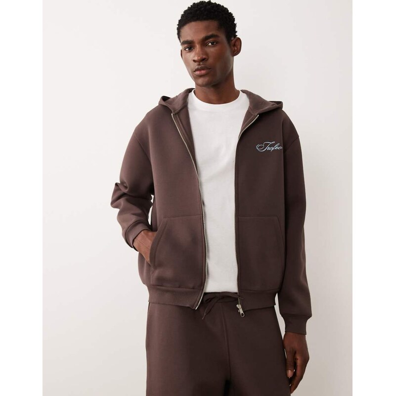ASOS DESIGN co-ord heavyweight scuba-style fabric relaxed zip