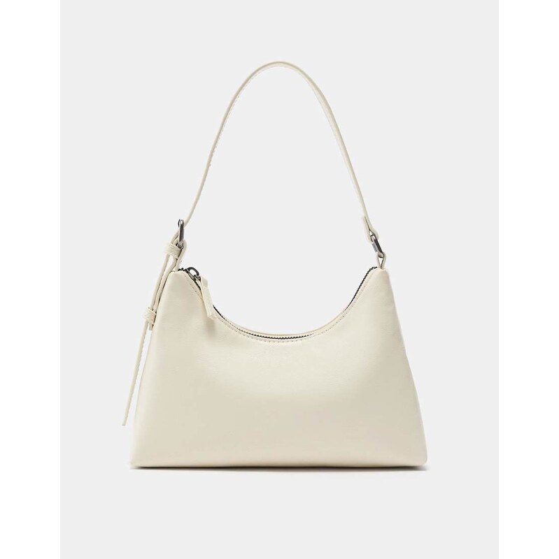 Pull&Bear Shoulder bag in ecru in ecru-White