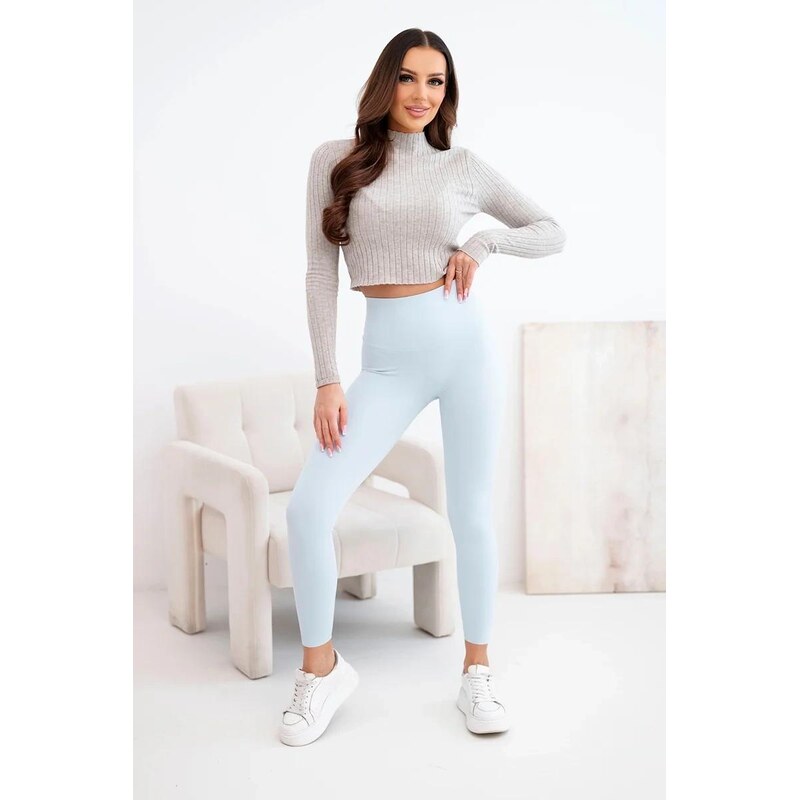 MladaModa Legíny s vysokým elastickým pasem model L25001 světle
