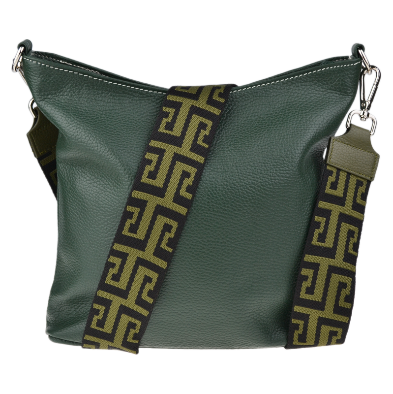 Zelená kožená italská crossbody kabelka Amalia Verde Scura II