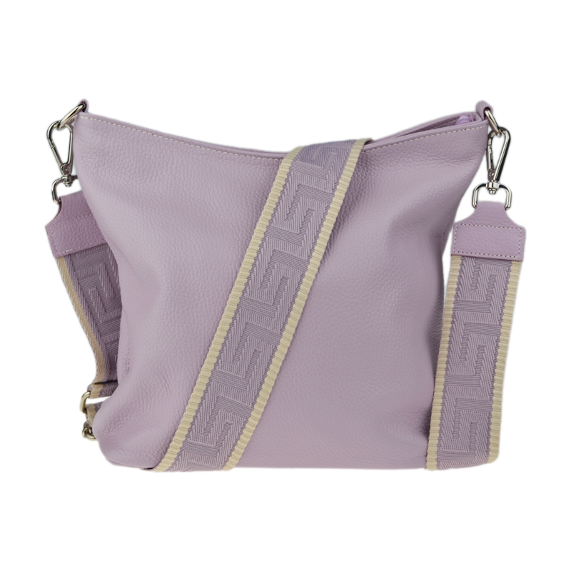 Růžová kožená italská crossbody kabelka Amalia Lilla III