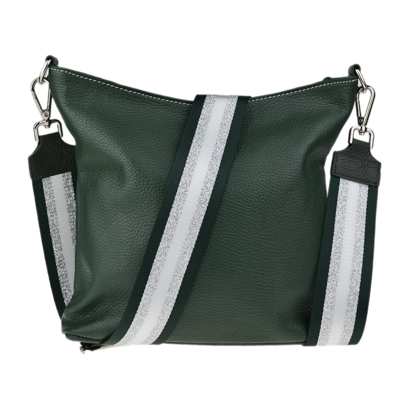 Zelená kožená italská crossbody kabelka Amalia Verde Scura III