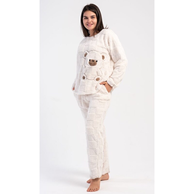 Vienetta Secret Dámské pyžamo dlouhé Teddy - smetanová 113617958